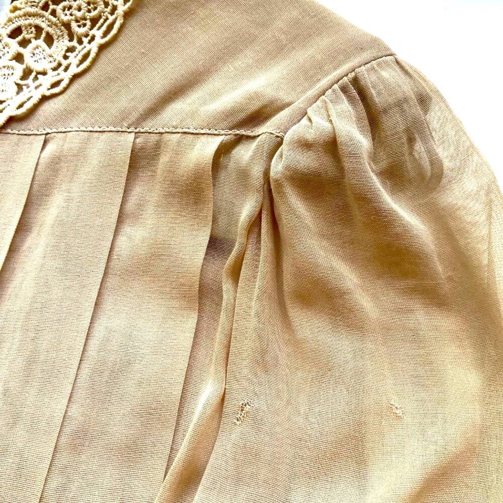 Vintage Albert Nipon dress Peter Pan  collar  long sleeves lace collar & cuffs - Picture 6 of 7